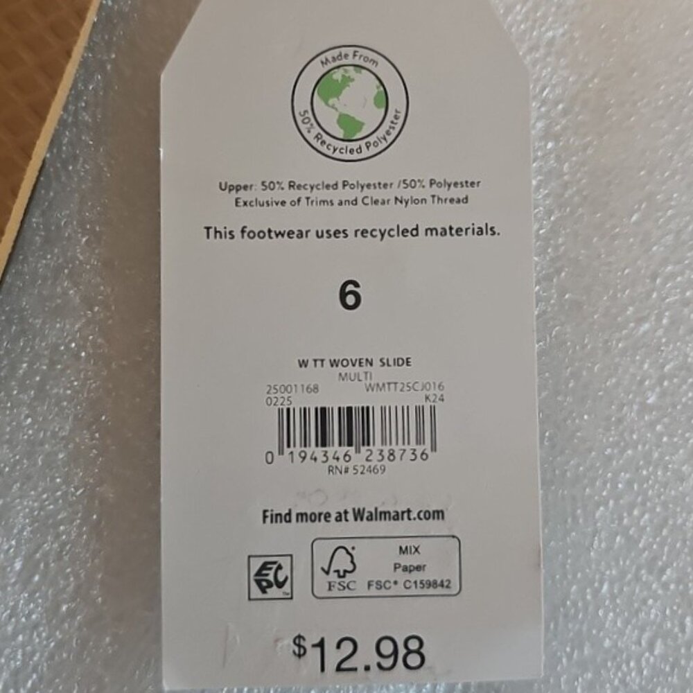 Time and Tru Women's Size 6 Woven Slide New - Picture 11 of 14